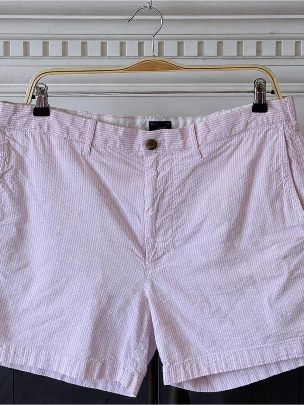 J.Crew Sz 35 Pink Seersucker Shorts Classic Summer Prep